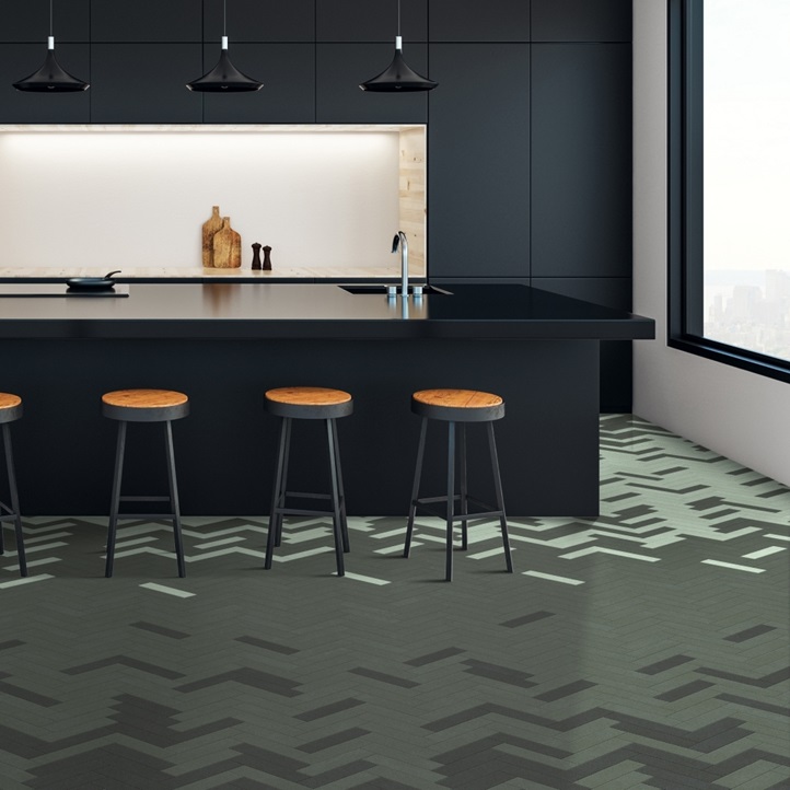 Moduleo Moods Groene PVC vloer in keuken